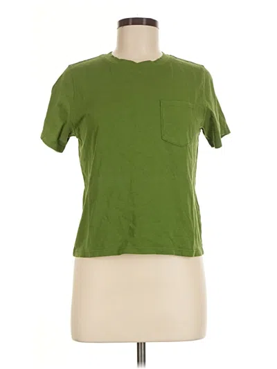 Pre-owned Kule Short Sleeve Top Green Crew Neck Tops