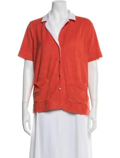 Pre-owned Kule Short Sleeve Top In Orange