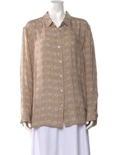 Pre-owned Kule Silk Paisley Print Top In Neutral