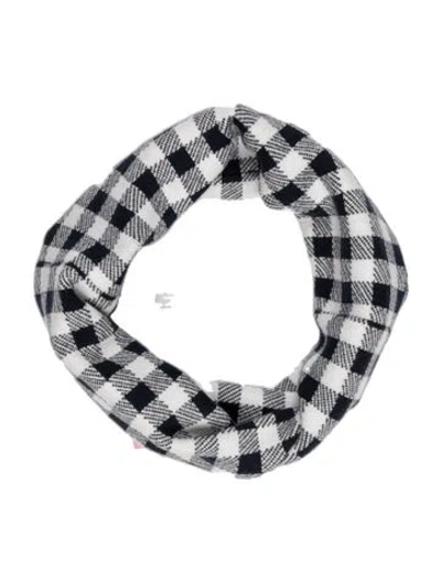 Pre-owned Kule Silk Plaid Print Scarf In Blue