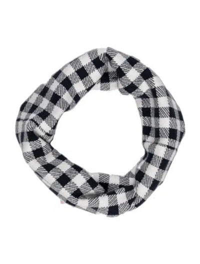 Pre-owned Kule Silk Plaid Print Scarf In Blue