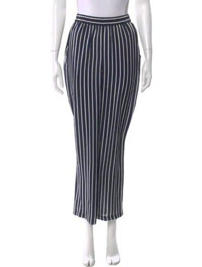 Pre-owned Kule Silk Straight Leg Pants In Blue