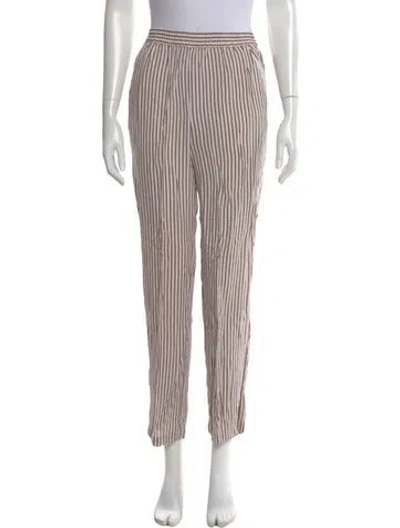 Pre-owned Kule Silk Straight Leg Pants In Multi