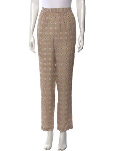 Pre-owned Kule Silk Straight Leg Pants In Neutrals