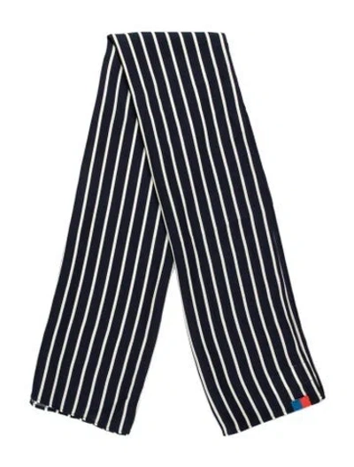 Pre-owned Kule Silk Striped Scarf In Blue