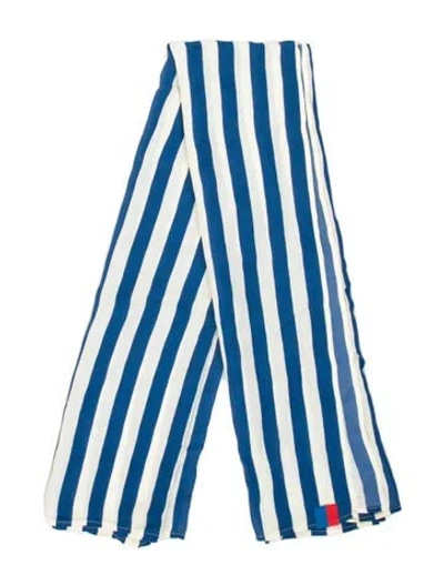 Pre-owned Kule Silk Striped Scarf In Pink