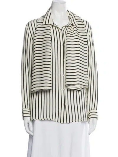 Pre-owned Kule Silk Striped Set In Neutrals