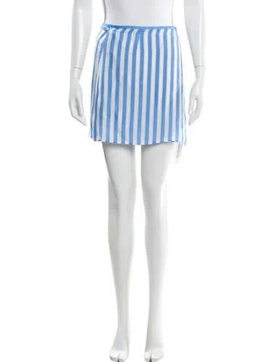 Pre-owned Kule Silk Striped Sweater In Blue
