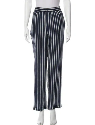 Pre-owned Kule Silk Striped Sweatpants In Blue