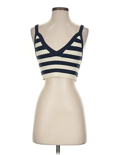 Pre-owned Kule Sleeveless Top Ivory Plunge Neckline Tops