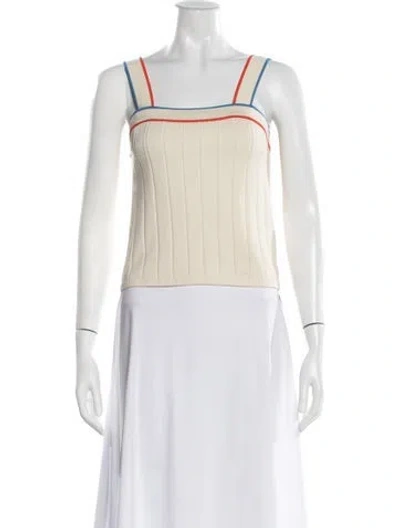 Pre-owned Kule Square Neckline Sleeveless Crop Top In Neutral