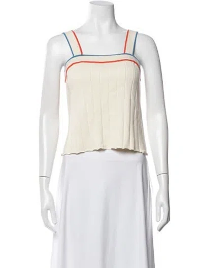 Pre-owned Kule Square Neckline Sleeveless Crop Top W/ Tags In Neutrals