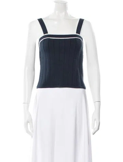 Pre-owned Kule Square Neckline Sleeveless Top In Blue