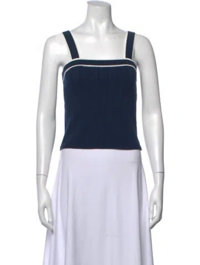 Pre-owned Kule Square Neckline Sleeveless Top In Blue