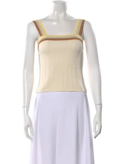Pre-owned Kule Square Neckline Sleeveless Top In Neutral