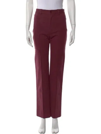 Pre-owned Kule Straight Leg Pants In Burgundy
