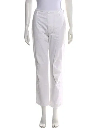 Pre-owned Kule Straight Leg Pants In White