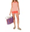 Kule Stripe Tank Top In Poppy/cream In Multi