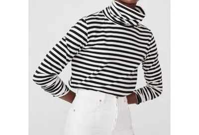 Kule Stripe Turtleneck In Black / Cream Stripe