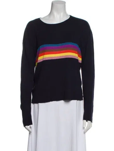 Pre-owned Kule Striped Bateau Neckline Sweater In Blue