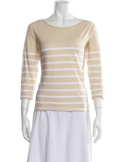 Pre-owned Kule Striped Bateau Neckline Sweatshirt In Neutral