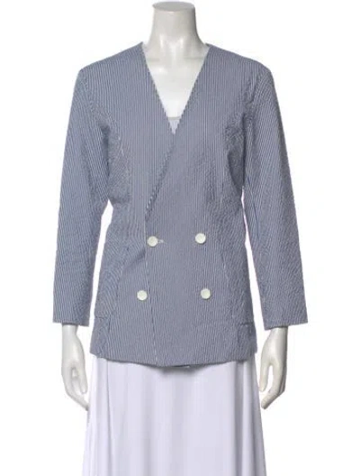 Pre-owned Kule Striped Blazer In Blue