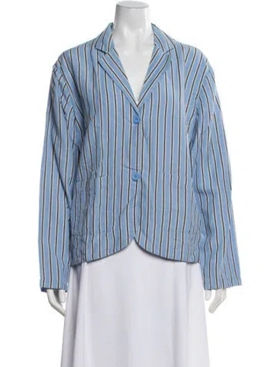 Pre-owned Kule Striped Blazer In Blue