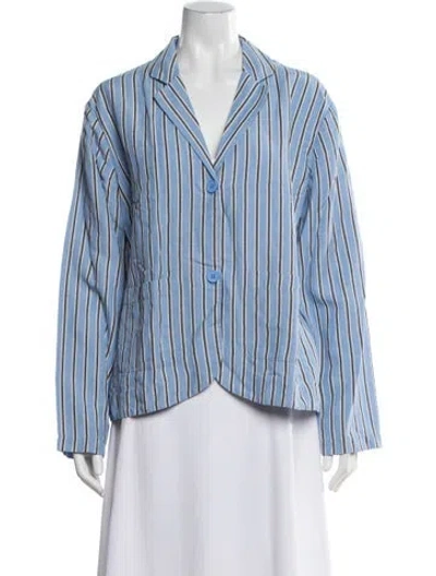 Pre-owned Kule Striped Blazer In Blue