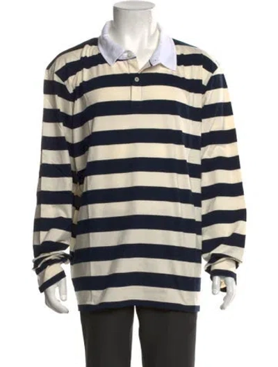 Pre-owned Kule Striped Collar Polo Shirt W/ Tags In Multicolor