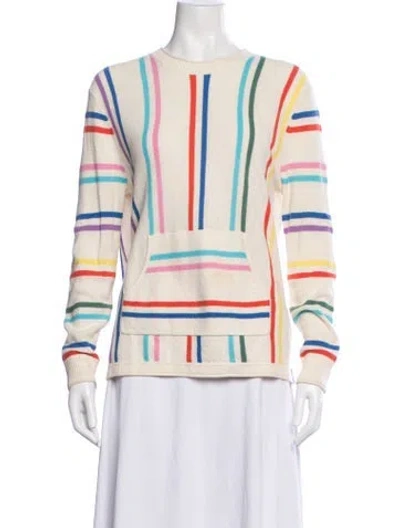 Pre-owned Kule Striped Crew Neck Hoodie In Multi