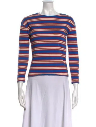 Pre-owned Kule Striped Crew Neck Sweater In Blue