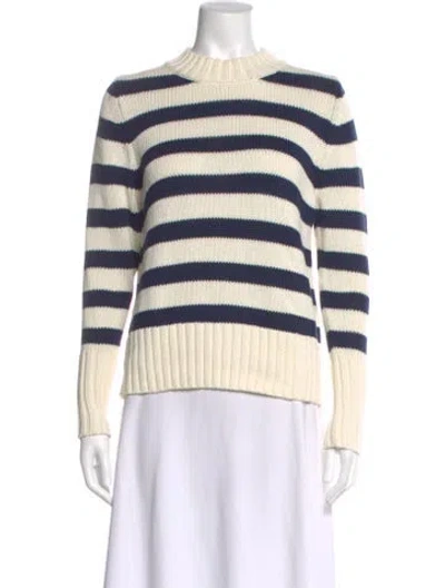 Pre-owned Kule Striped Crew Neck Sweater In Blue