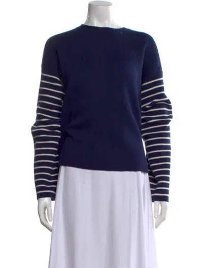 Pre-owned Kule Striped Crew Neck Sweater In Blue