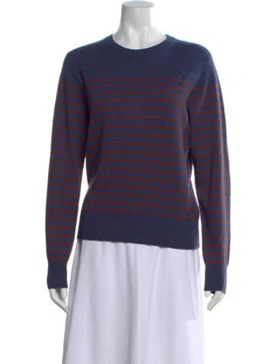 Pre-owned Kule Striped Crew Neck Sweater In Blue
