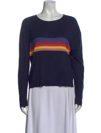 Pre-owned Kule Striped Crew Neck Sweater In Blue