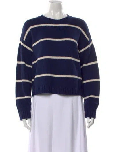 Pre-owned Kule Striped Crew Neck Sweater In Blue