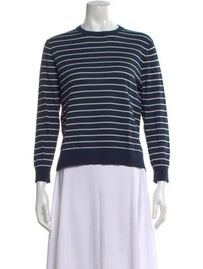 Pre-owned Kule Striped Crew Neck Sweater In Blue