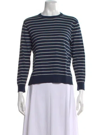 Pre-owned Kule Striped Crew Neck Sweater In Blue