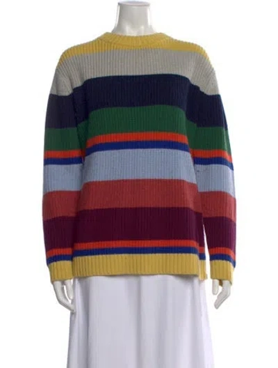 Pre-owned Kule Striped Crew Neck Sweater In Blue