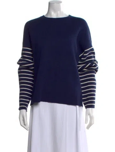 Pre-owned Kule Striped Crew Neck Sweater In Blue