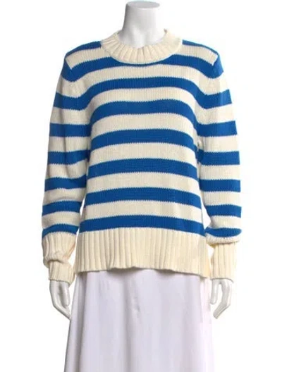 Pre-owned Kule Striped Crew Neck Sweater In Blue