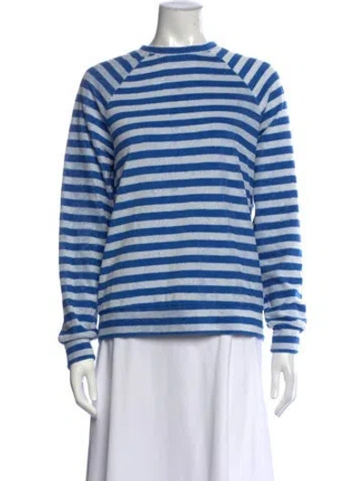 Pre-owned Kule Striped Crew Neck Sweater In Blue