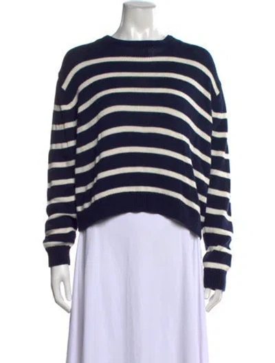 Pre-owned Kule Striped Crew Neck Sweater In Blue