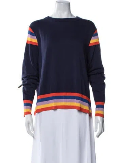 Pre-owned Kule Striped Crew Neck Sweater In Blue