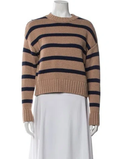 Pre-owned Kule Striped Crew Neck Sweater In Blue/brown