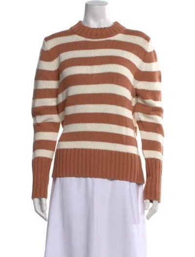 Pre-owned Kule Striped Crew Neck Sweater In Brown