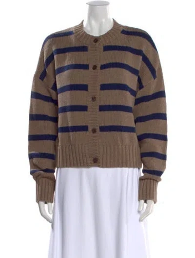 Pre-owned Kule Striped Crew Neck Sweater In Brown