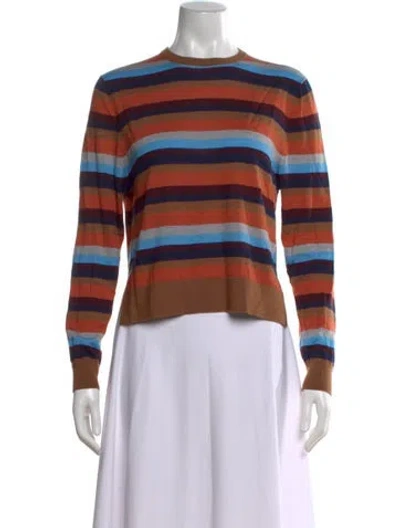 Pre-owned Kule Striped Crew Neck Sweater In Brown