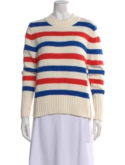 Pre-owned Kule Striped Crew Neck Sweater In Orange