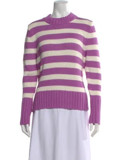 Pre-owned Kule Striped Crew Neck Sweater In Purple